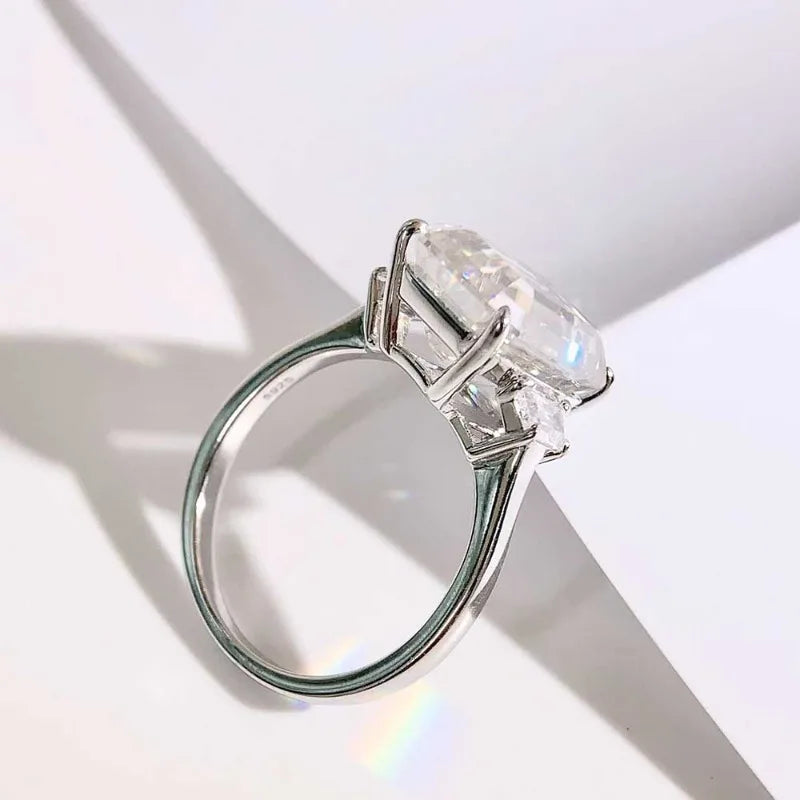 Bague Moissanite 10CT Argent 925 Plaqué Or 18K – CLEVI Paris