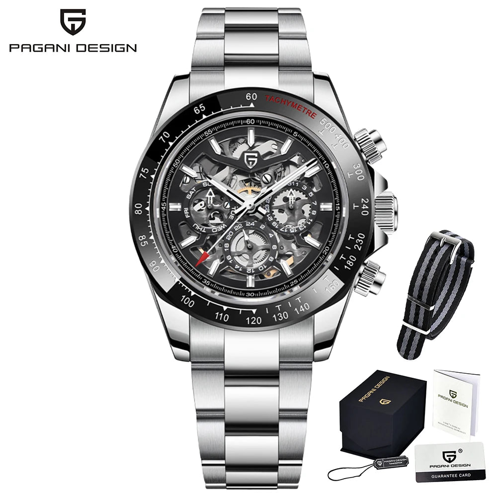 PAGANI DESIGN PD-1777 Montre Homme Automatique Acier Saphir Étanche 10ATM – CLEVI Paris