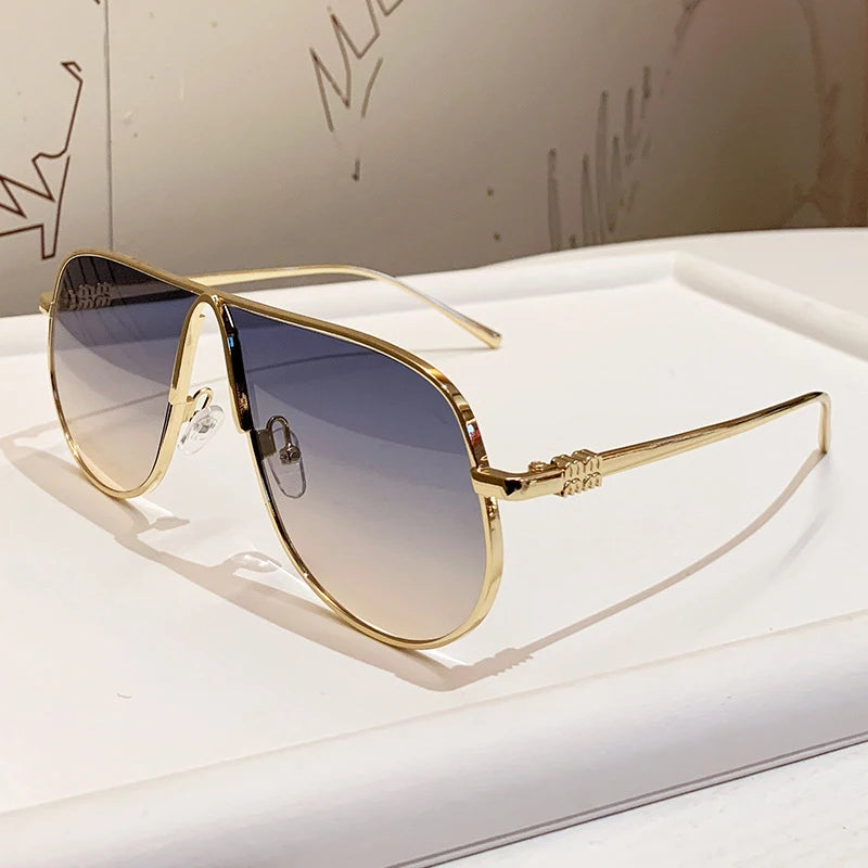 Lunettes de Soleil Grande Monture Grenouille Rétro Métal Femme – CLEVI Paris