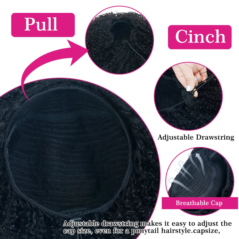 Demi-Perruque Curly 3en1 Cheveux Humains Malaisiens Femme – CLEVI Paris
