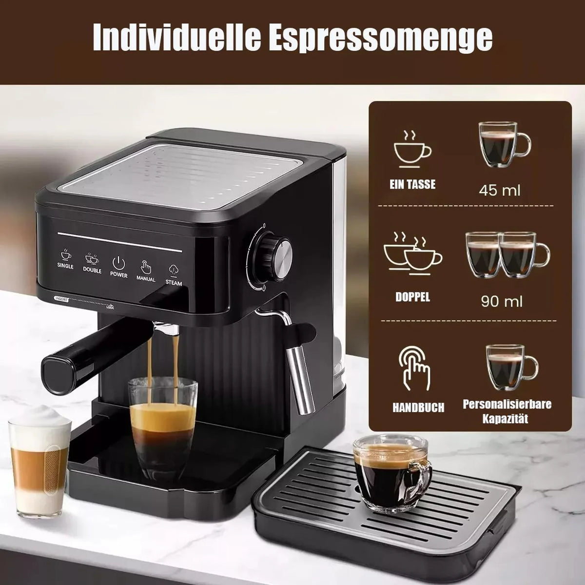 Machine expresso 20 bars, écran tactile et vapeur – CLEVI Paris