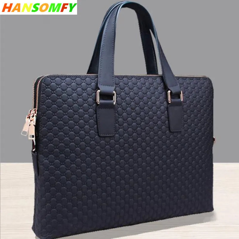 Serviette Homme Cuir Véritable Motif Carreaux Laptop 14" 38x7x30cm – CLEVI Paris