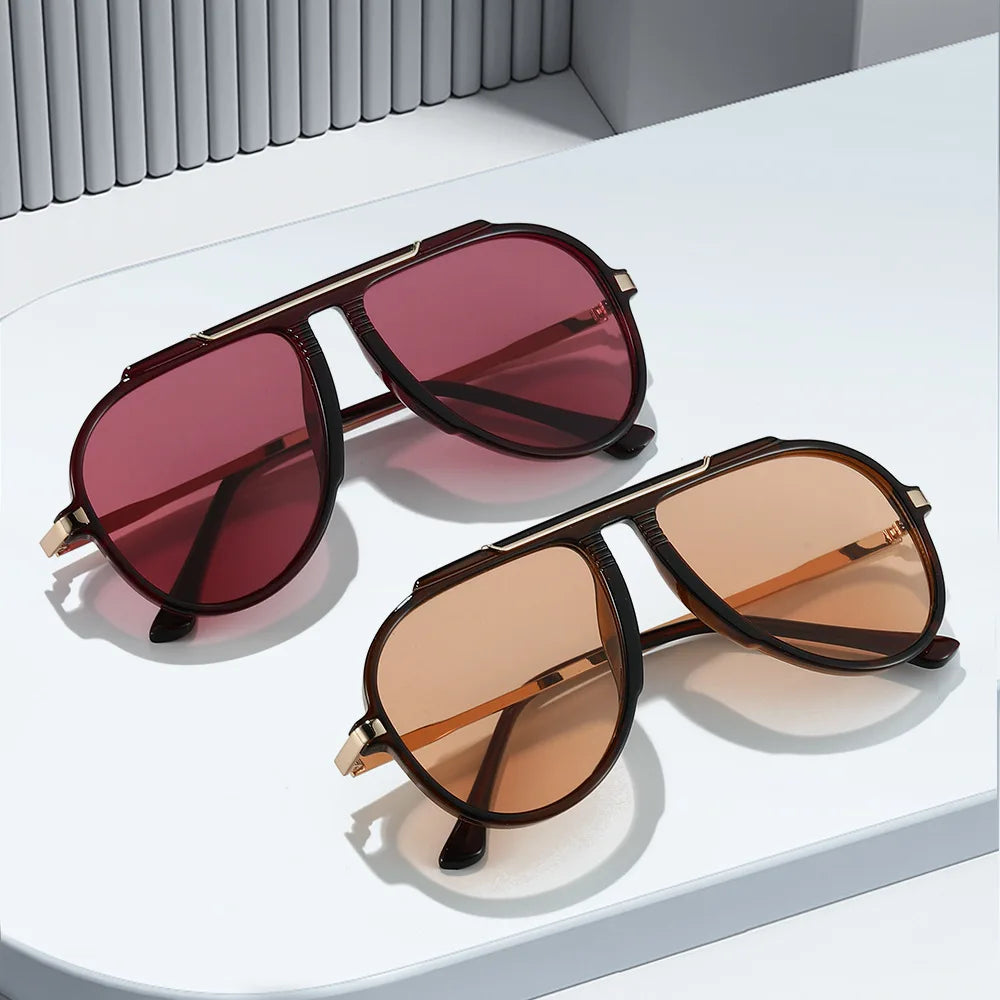Lunettes de Soleil Oversize Pilot Dégradé Métal Unisexe – CLEVI Paris