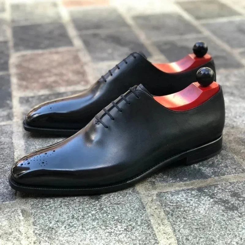Brogue Homme Semelle Rouge Lacets Bout Rond Business Formel 2 Coloris – CLEVI Paris