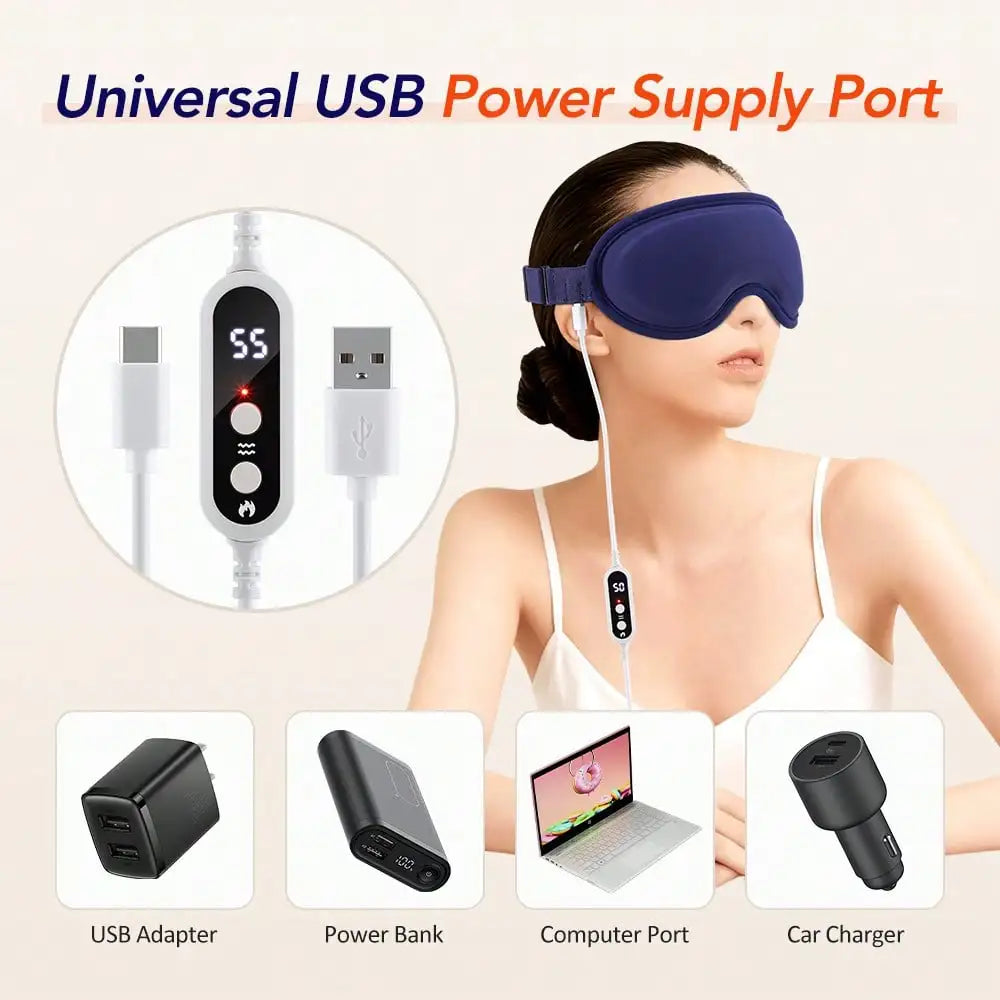 Masque yeux chauffant à vibrations USB-C – CLEVI Paris