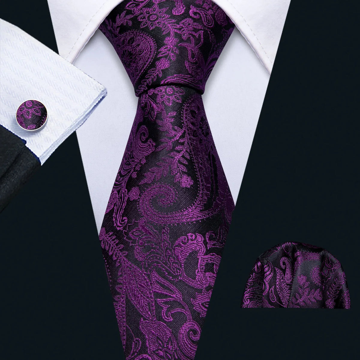 Ensemble cravate et pochette homme floral – CLEVI Paris