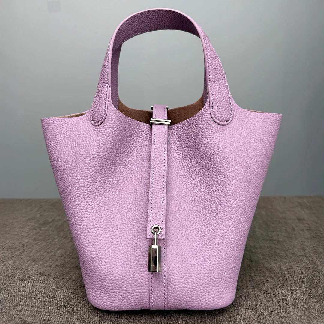 Sac Seau Cuir Togo Véritable Femme 2 Tailles Quincaillerie Or/Argent – CLEVI Paris