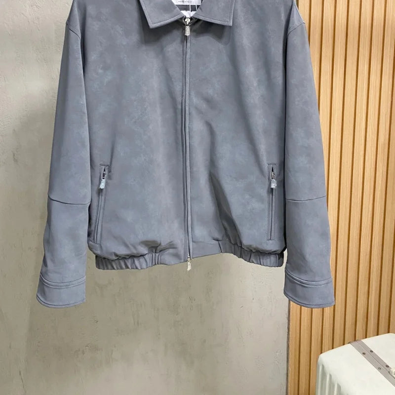 Veste homme effet daim à revers – CLEVI Paris