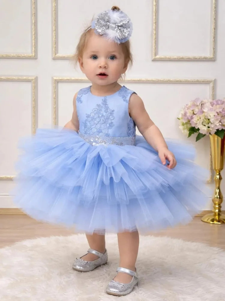 Robe cérémonie fille en tulle et dentelle – CLEVI Paris
