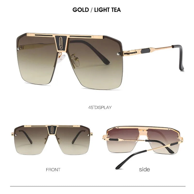 Lunettes de Soleil Carrées Sans Monture Dégradé UV400 Unisexe – CLEVI Paris