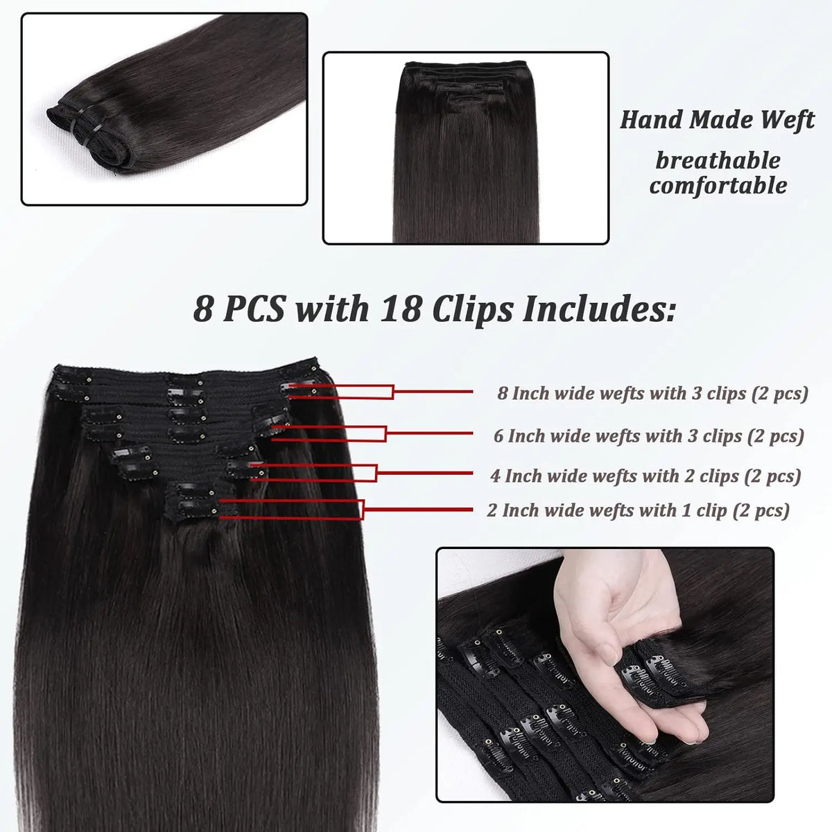 Extensions Cheveux Clip-In Remy Straight – CLEVI Paris
