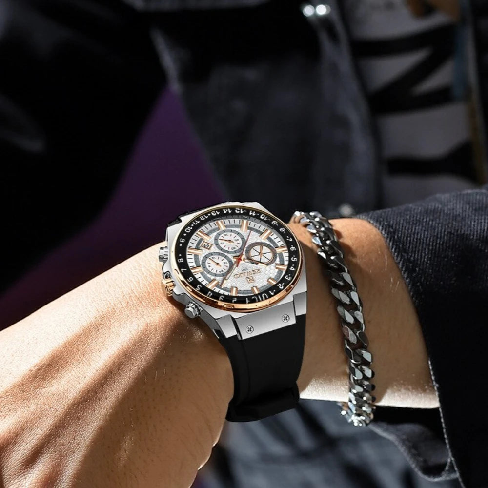 Montre Sport Quartz Chronographe REWARD Homme Silicone – CLEVI Paris