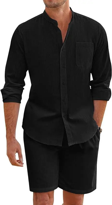 Ensemble homme chemise et short en coton – CLEVI Paris