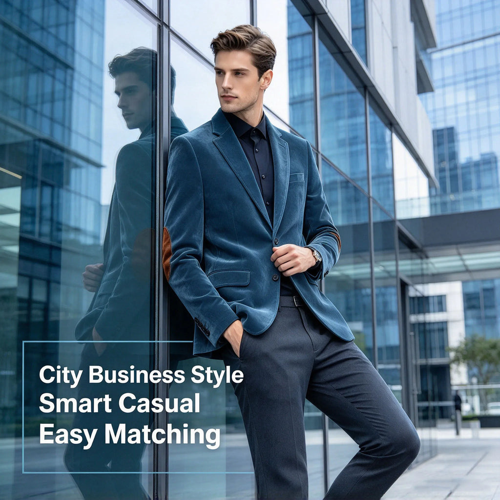 Blazer homme en velours à coudières – CLEVI Paris