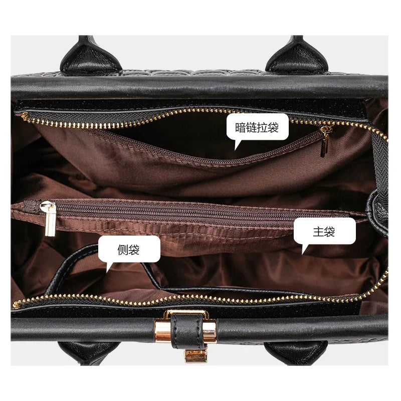 Sac Boston Femme Cuir Croco Brillant Verrou Métal Noir – CLEVI Paris