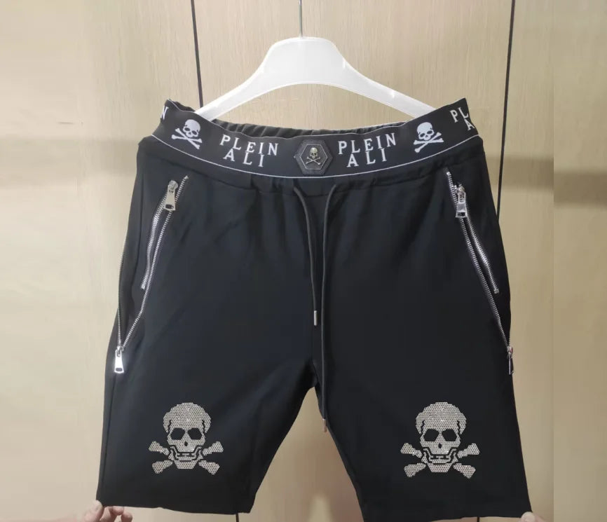 Short Homme Casual Strass Luxe PLEIN ALI – Hip Hop Coupe Ample Cordon – 27 Coloris, S à XXXL – CLEVI Paris