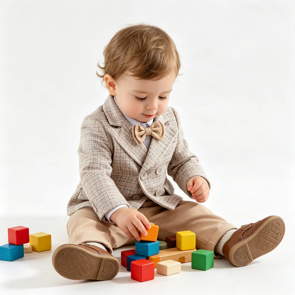 Costume bébé garçon blazer croisé et pantalon – CLEVI Paris