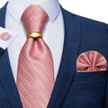 Coffret cravate homme rayée, pochette et boutons – CLEVI Paris