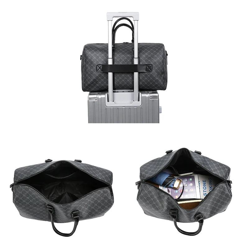Sac de Voyage Homme PU Motif Géométrique Business 18,5x8,6x10,2cm – CLEVI Paris