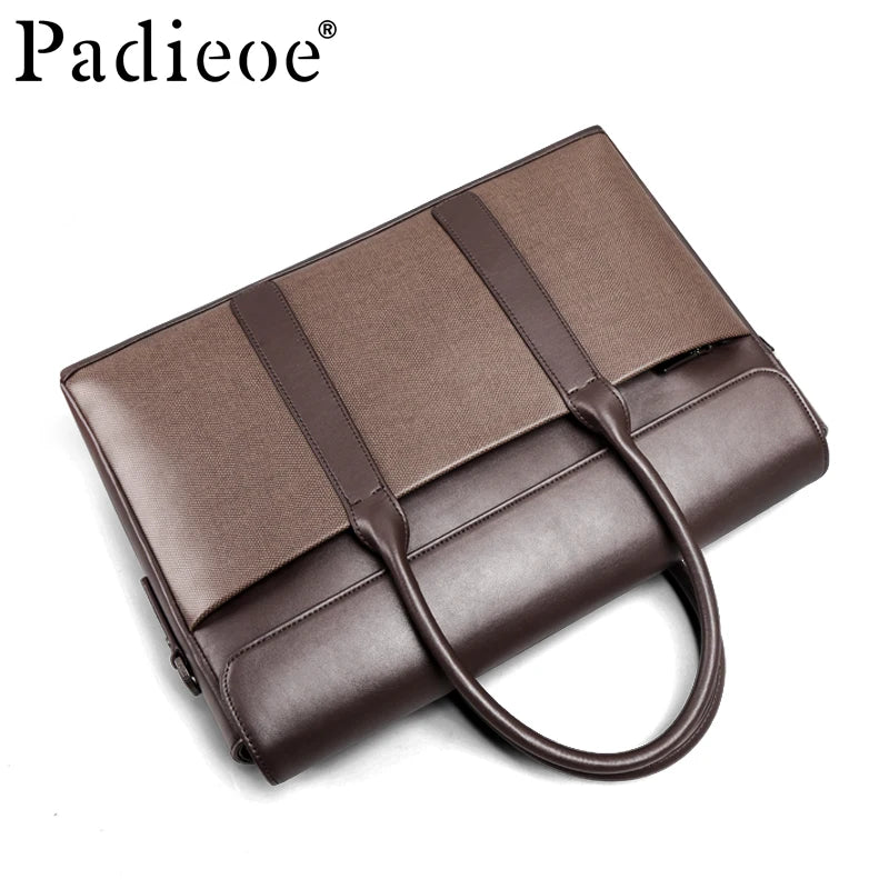 Sacoche Homme Cuir Véritable Luxe Business Style Européen Marron – CLEVI Paris
