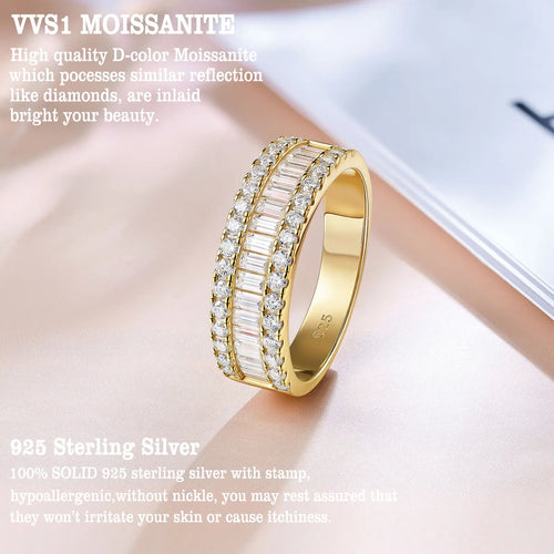 Alliance Femme Moissanite D VVS1 GRA Serti Griffe Argent 925 – CLEVI Paris