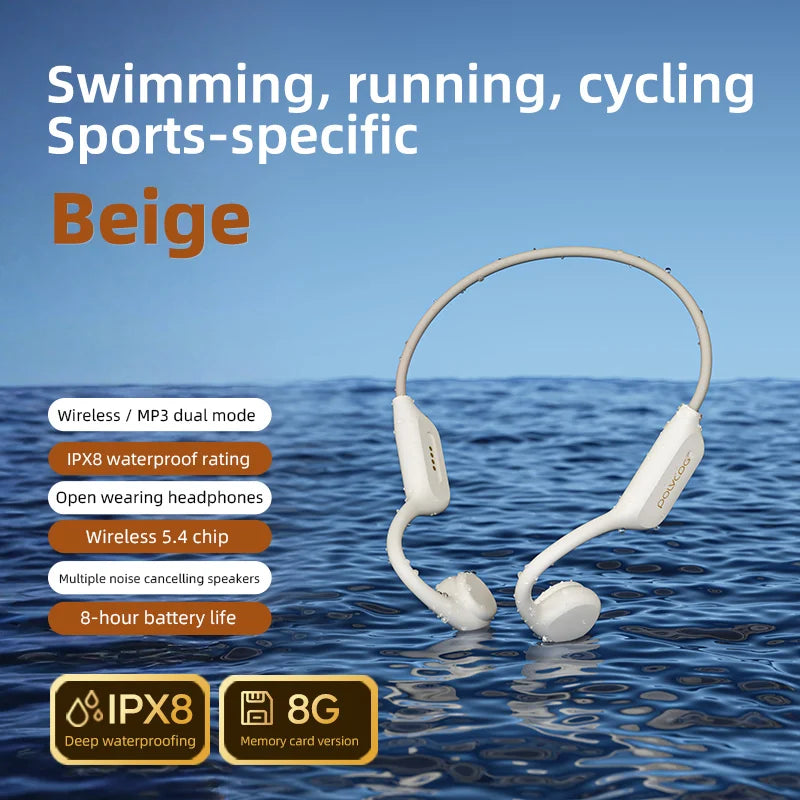 Casque Conduction Osseuse POLVCDG X7 IPX8 32Go BT 5.3 – CLEVI Paris