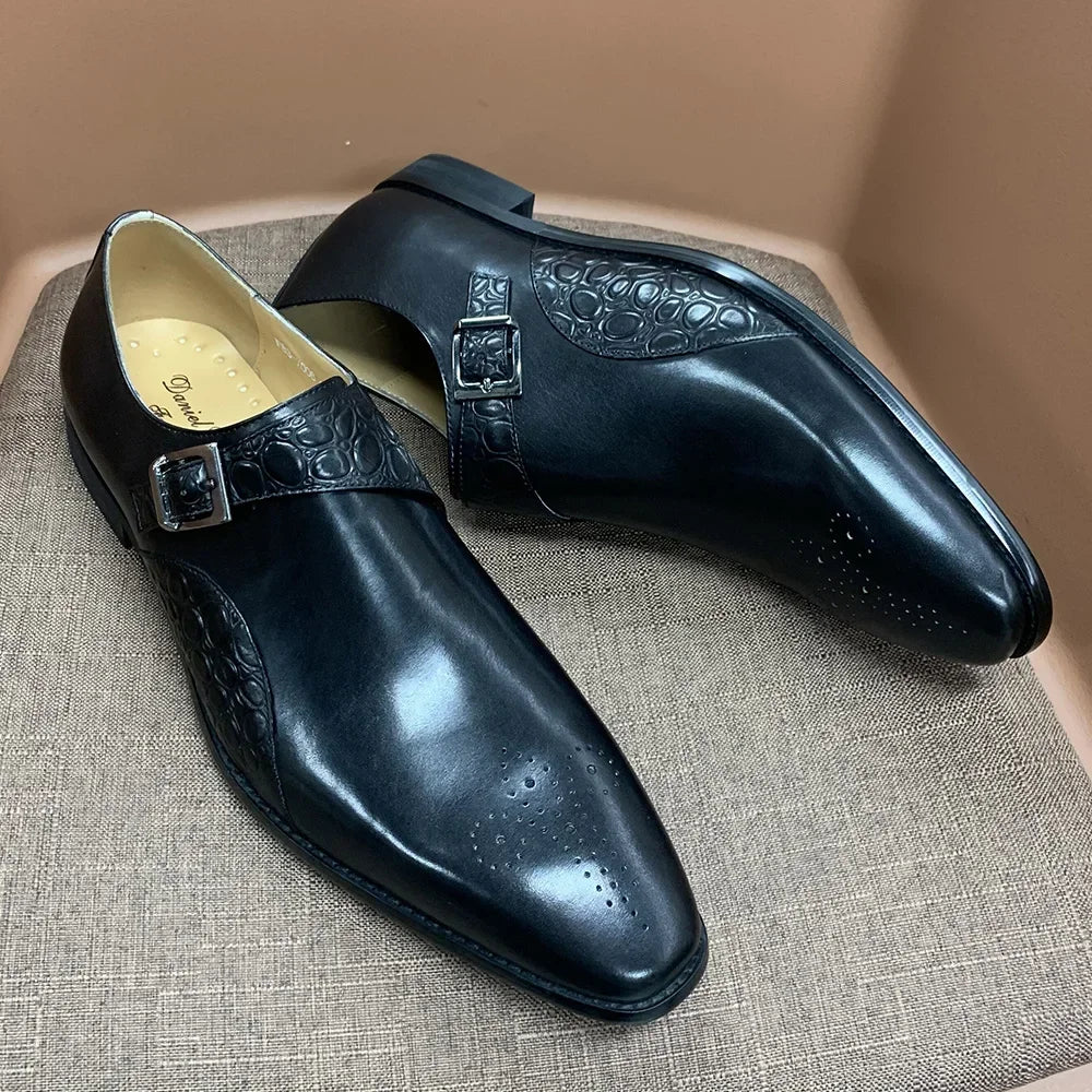 Chaussures homme à double boucle en cuir – CLEVI Paris