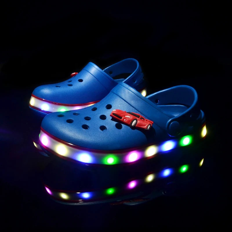 Sandales LED Lumineuses Enfant – Cartoon Antidérapantes Plage Été
