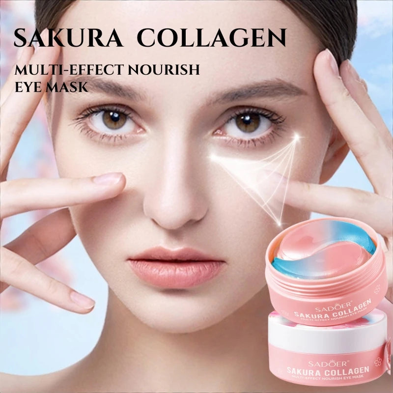 Masque Yeux Collagène Sakura 60 Pcs Hydratant & Liftant – CLEVI Paris