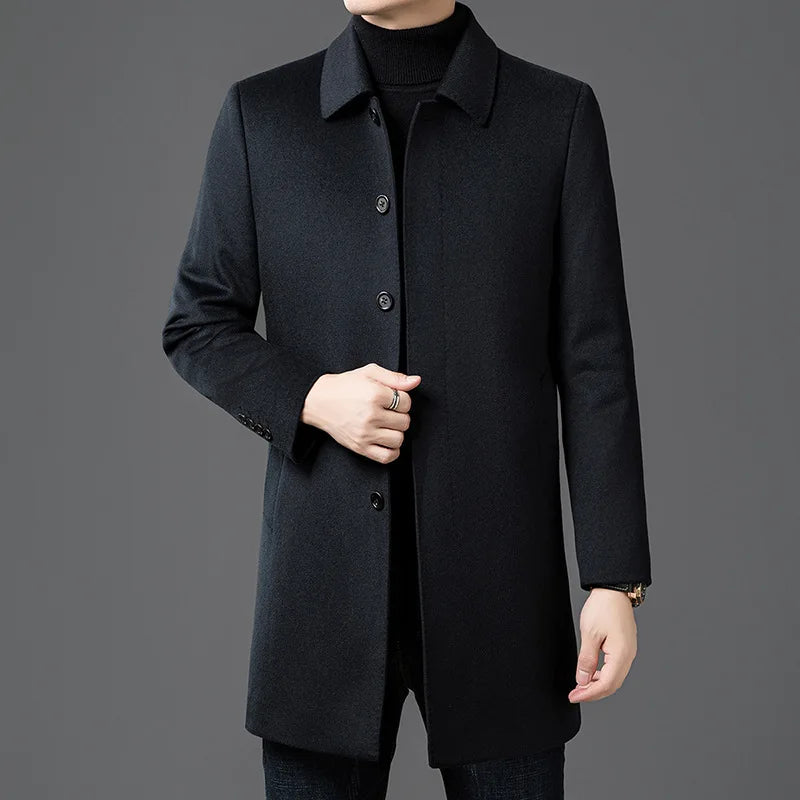 Manteau homme laine et cachemire doublure amovible – CLEVI Paris