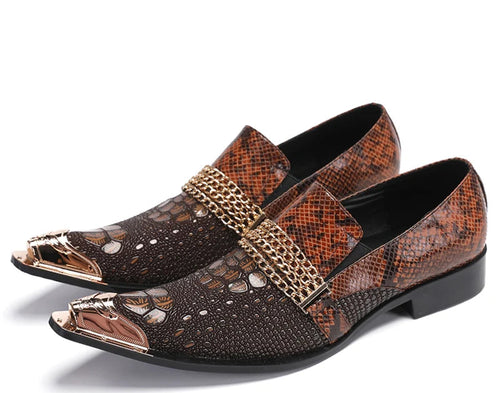 Chaussures Homme Croco Métal Chaîne – CLEVI Paris