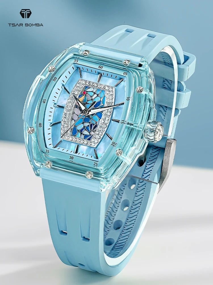 TSAR BOMBA TB-8219L Montre Femme Quartz Cristal Saphir Élégante – CLEVI Paris