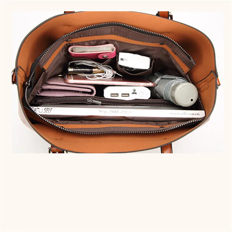 Sac Épaule PU Souple Femme Vintage 32x12x29cm Multi-Poches Bandoulière 115cm – CLEVI Paris