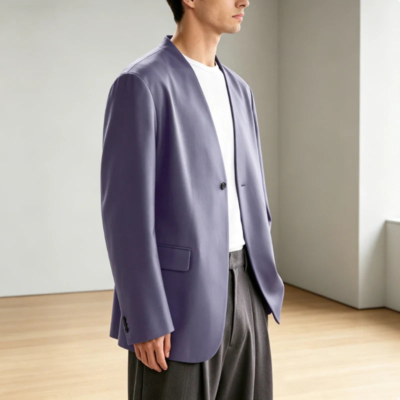 Blazer homme en tweed à chevrons, coupe droite – CLEVI Paris