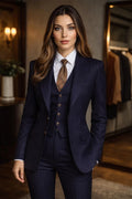 Tailleur 3 pièces bleu marine femme – CLEVI Paris