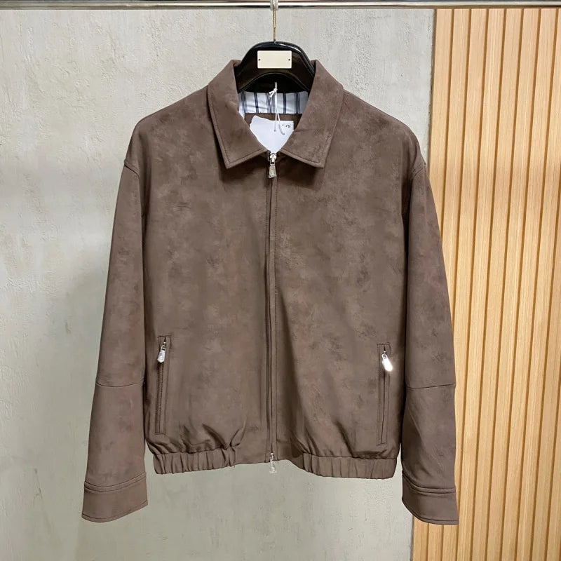 Veste homme effet daim à revers – CLEVI Paris