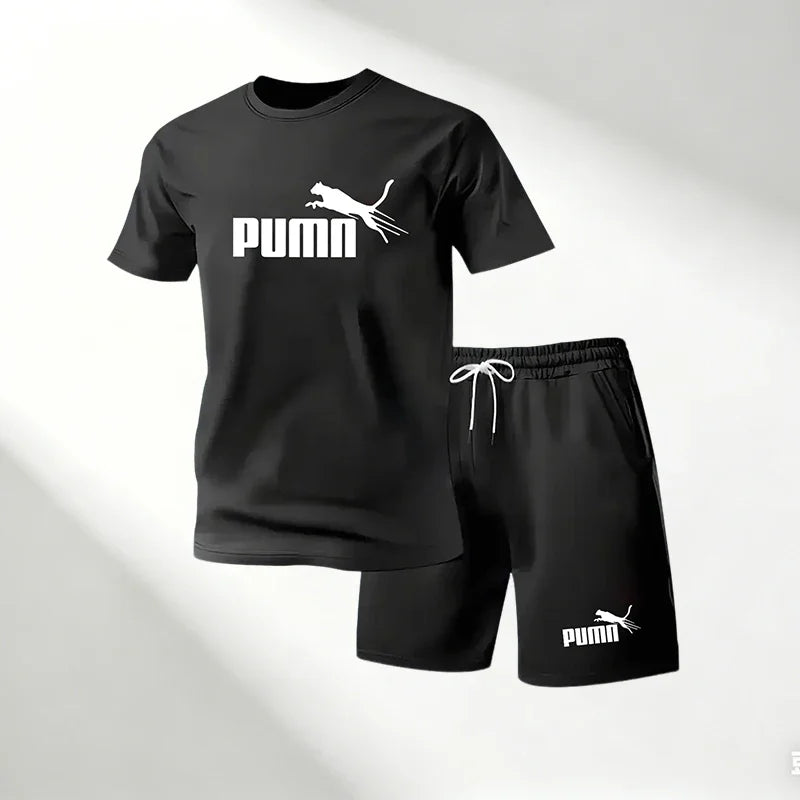 Lot de 2 Ensembles Homme T-Shirt Col Rond + Short Sport Séchage Rapide – CLEVI Paris