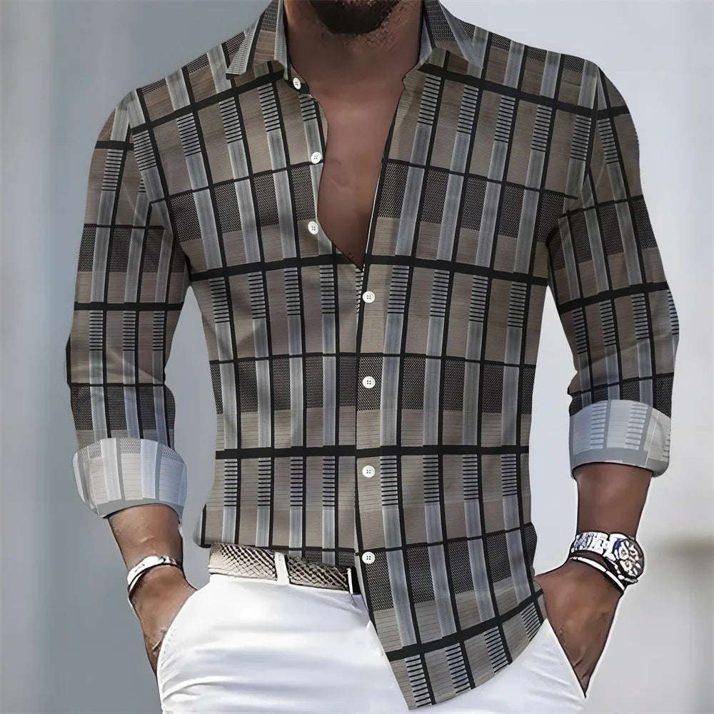 Chemise rayée homme manches longues – CLEVI Paris