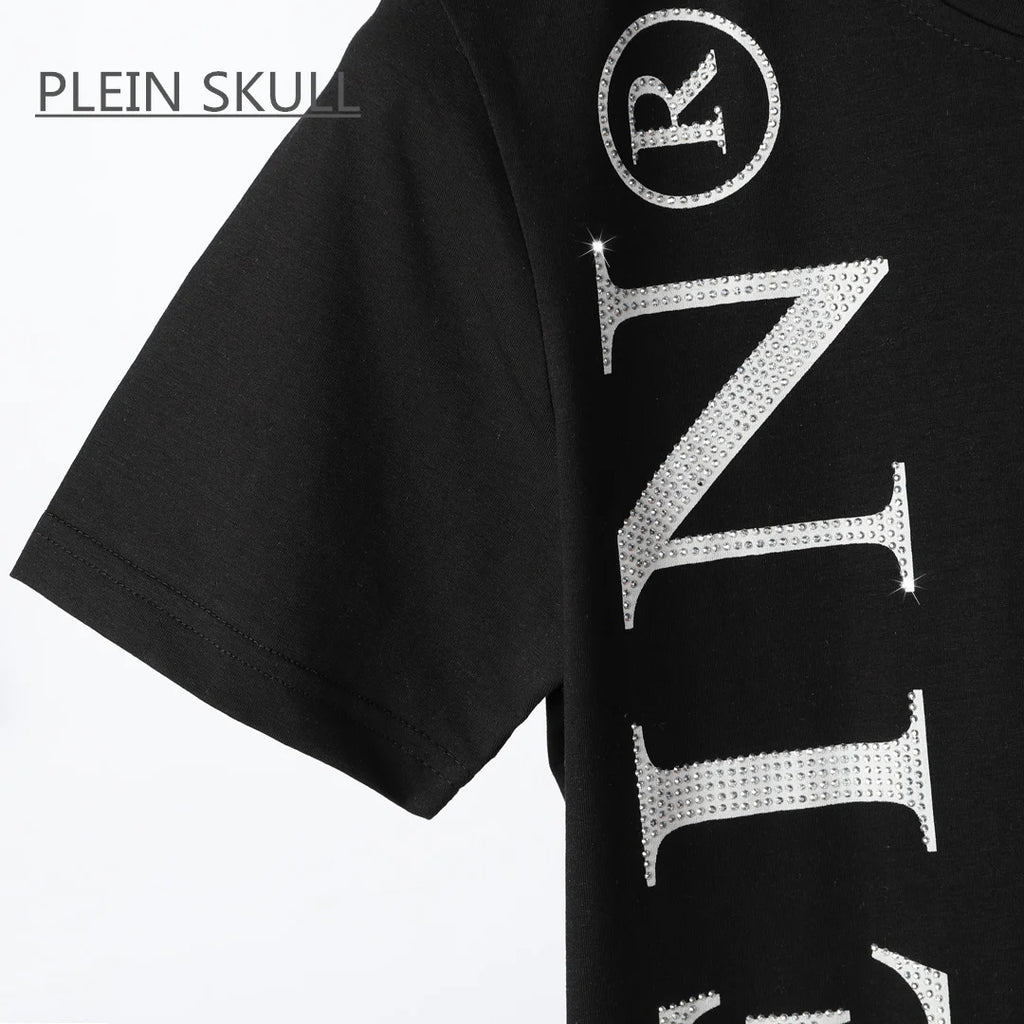 T-Shirt Homme Plein Skull Gothique Punk Col Rond Manches Courtes – CLEVI Paris
