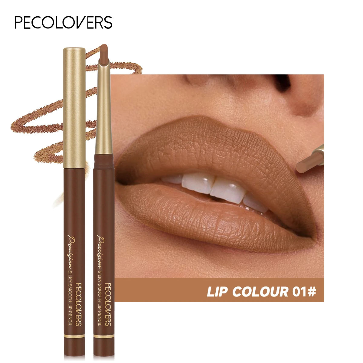 Crayon Contour Lèvres Mat PECOLOVERS – 6 Teintes, Longue Tenue & Embout Biseauté – CLEVI Paris