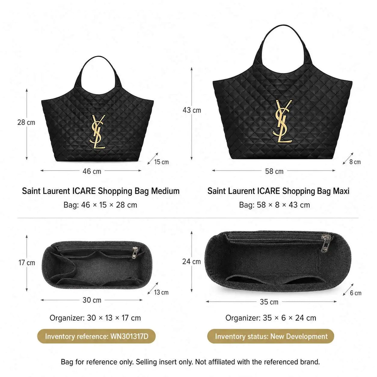 Organisateur de sac ICARE Maxi & Medium – CLEVI Paris