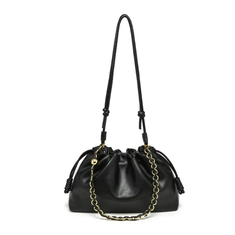 Sac Seau Femme Plissé Nuage Bandoulière Chaîne 6 Coloris – CLEVI Paris