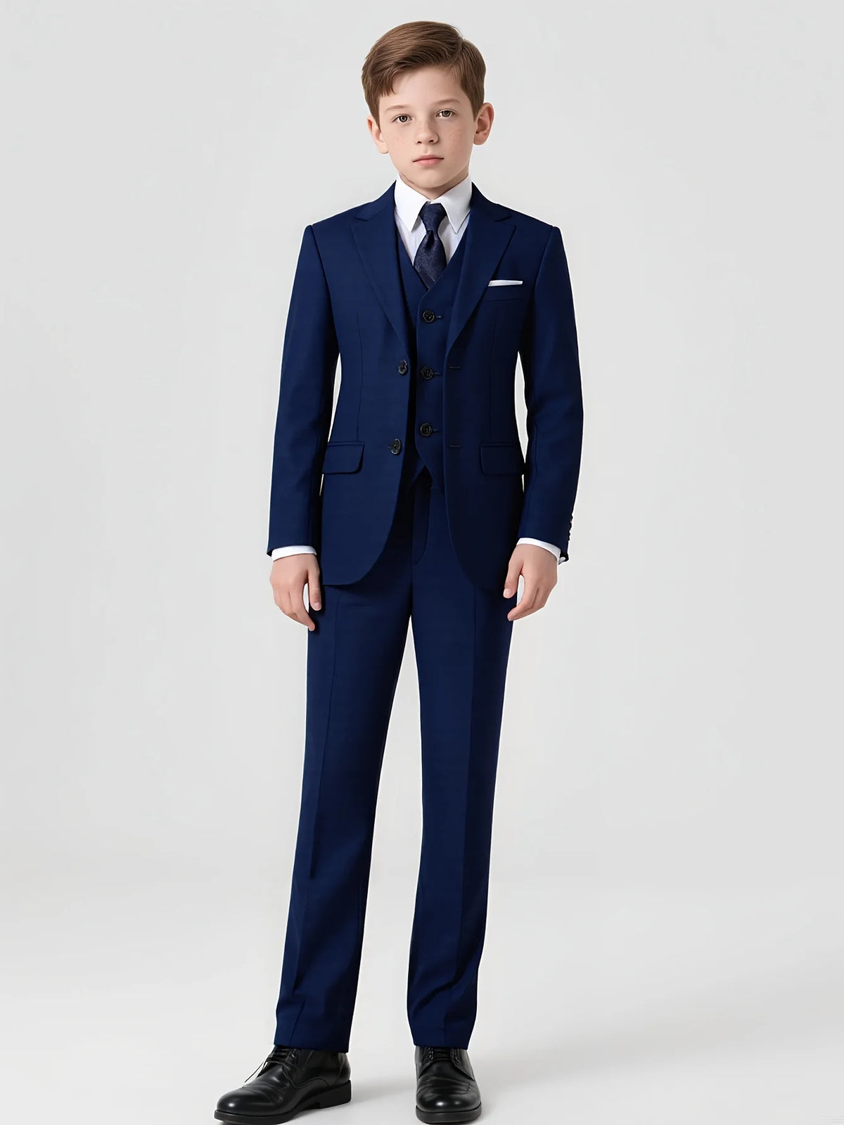 Costume 4 Pièces Garçon Mariage Cérémonie Slim Veste Gilet Pantalon Cravate 13 Coloris – CLEVI Paris