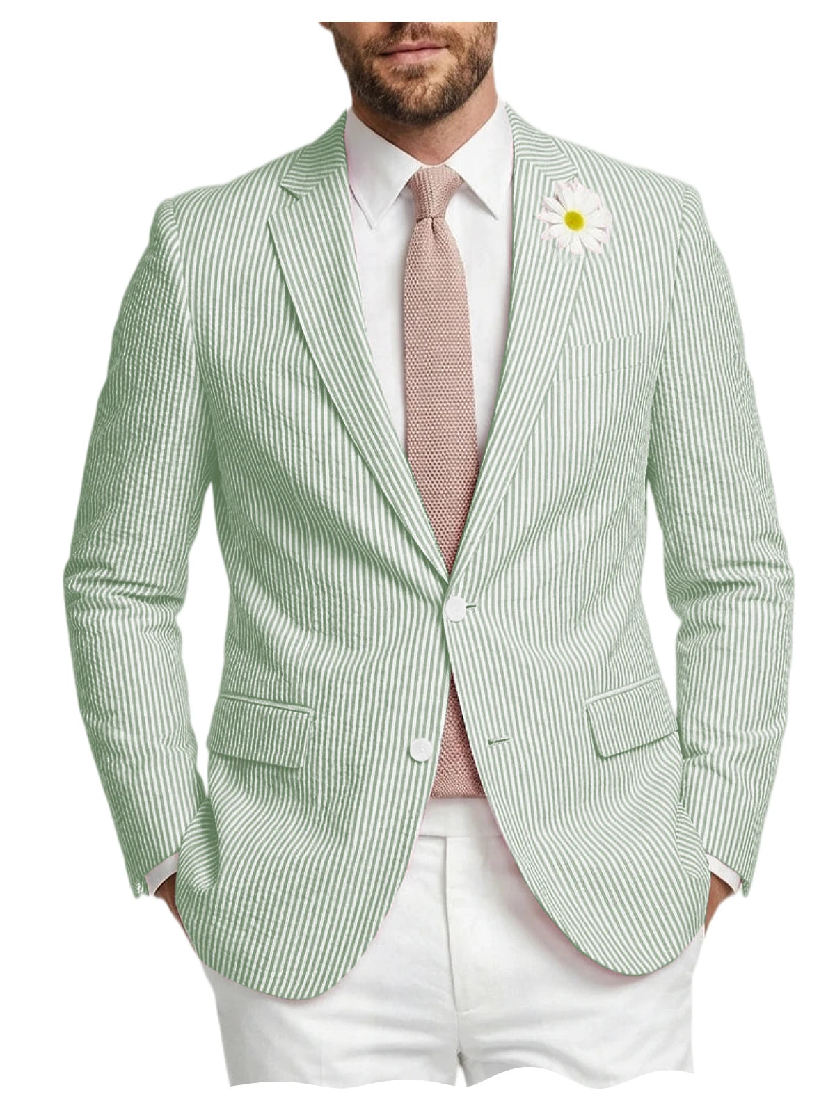 Blazer homme en tweed à chevrons, coupe droite – CLEVI Paris