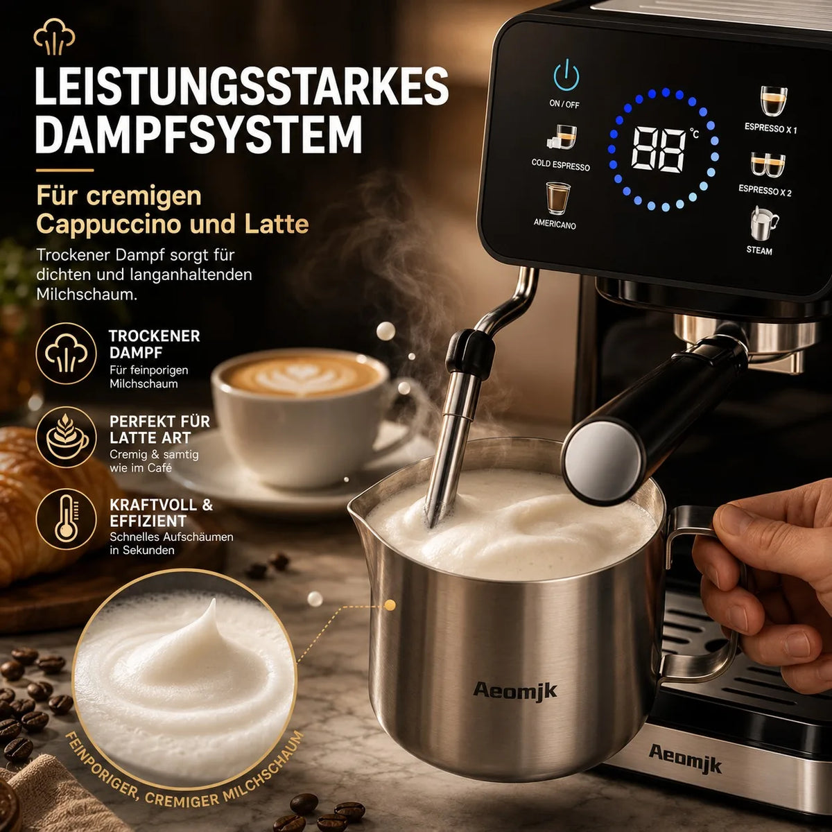 Machine expresso semi-automatique 1,5 L et mousseur – CLEVI Paris