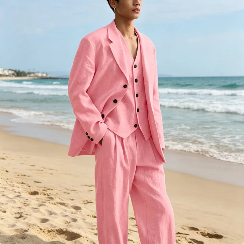 Costume Homme Lin 3 Pièces – CLEVI Paris