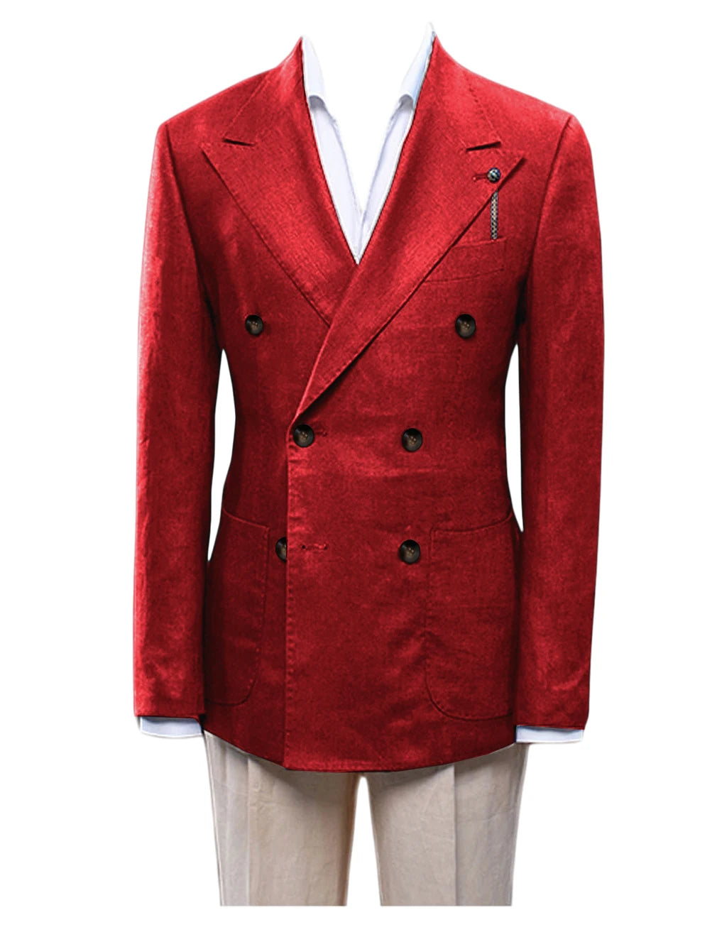 Blazer homme croisé ajusté en lin – CLEVI Paris