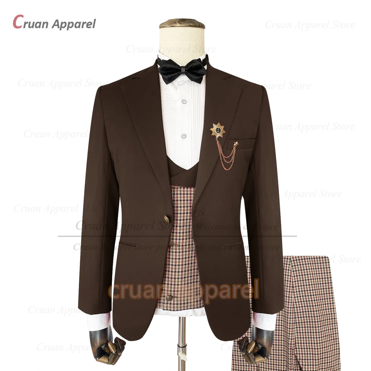Costume homme 3 pièces à carreaux – CLEVI Paris