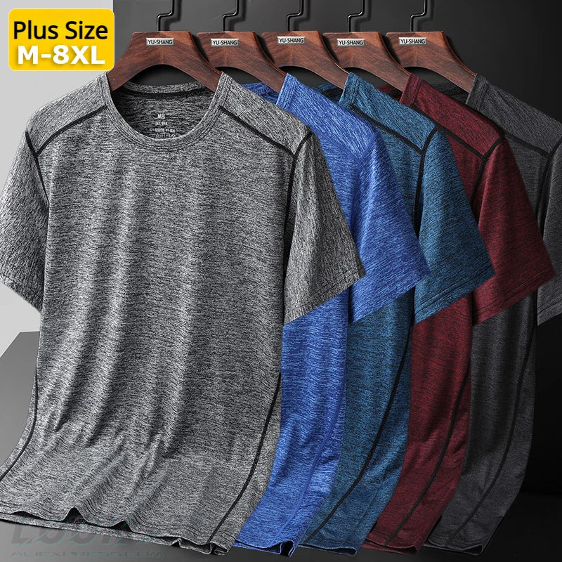 T-Shirt Unisexe Respirant Élastique Rayures Sport Camping Casual Été Grande Taille M-8XL – CLEVI Paris