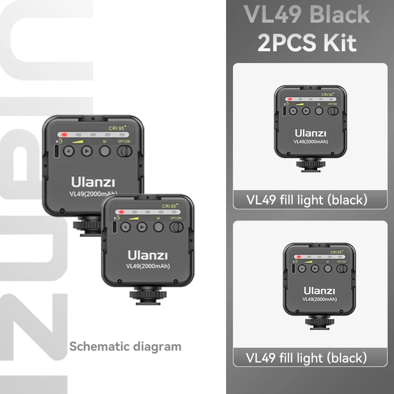 Lampe LED Ulanzi VL49 rechargeable 6 W – CLEVI Paris